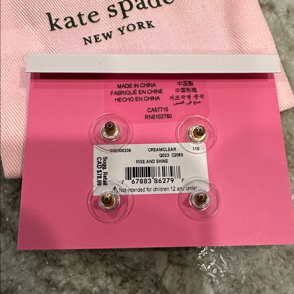 Kate Spade New York Rise and Shine Stud Earrings — Crystal & Faux Pearl 2-Pair - Picture 4 of 4